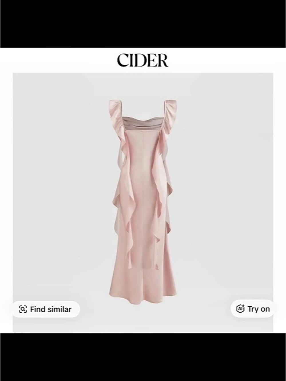 Cider Cowl Neck Solid Ruffle Hem Ruched Maxi Dress Ruffle Hem Ruched Pink Maxi - Picture 4 of 5